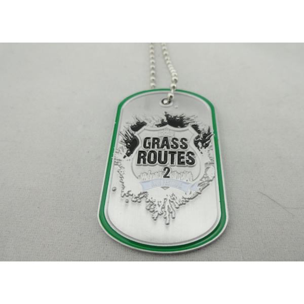 Grass Routes Personalised Dog Tags With Aluminum Stamped, Soft Enamel And Nickel Color Ball Chain