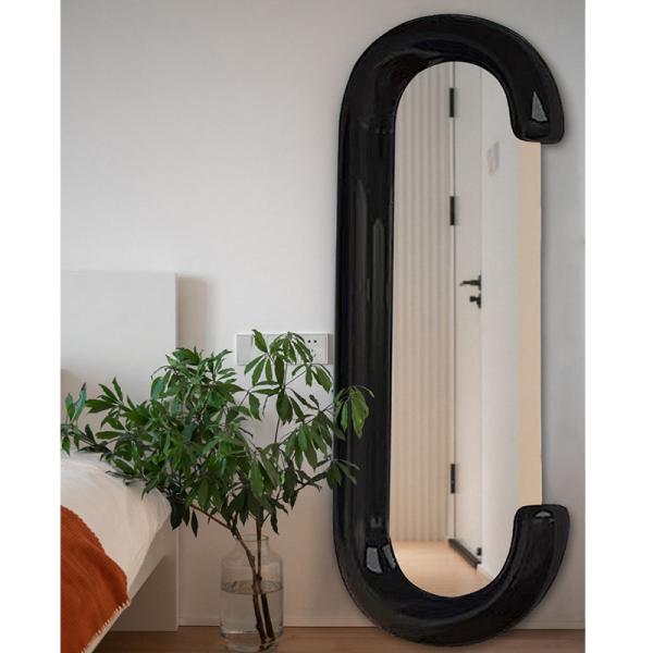 White Decorative Full Length Floor Led Mirror for Bathroom Decoration in Living Room