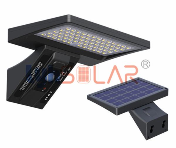 Black Motion Sensor Solar Deck Lights 5W 3000K CCT For Garden Decorative Lighting