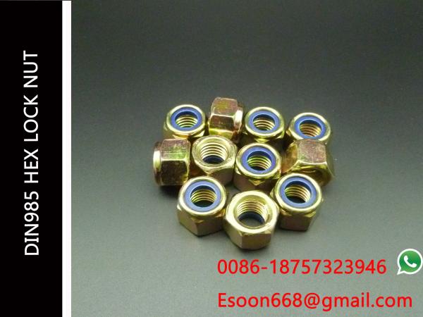 M5-0.8 DIN 985 Class 8 Zinc Finish Steel Nylon Insert Lock Nut