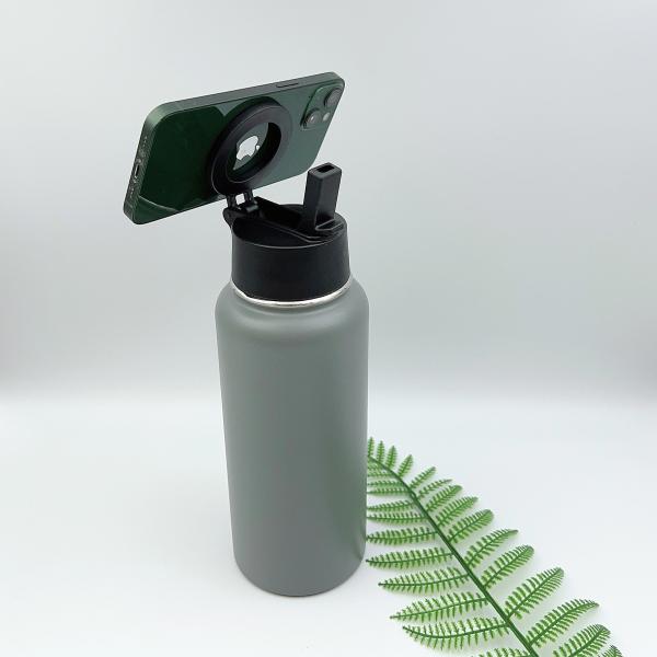 Copo Espacial de 32 oz com tapa de sucção magnética para telemóvel, de aço inoxidável, copo isolado de vácuo com boca larga, de grande capacidade