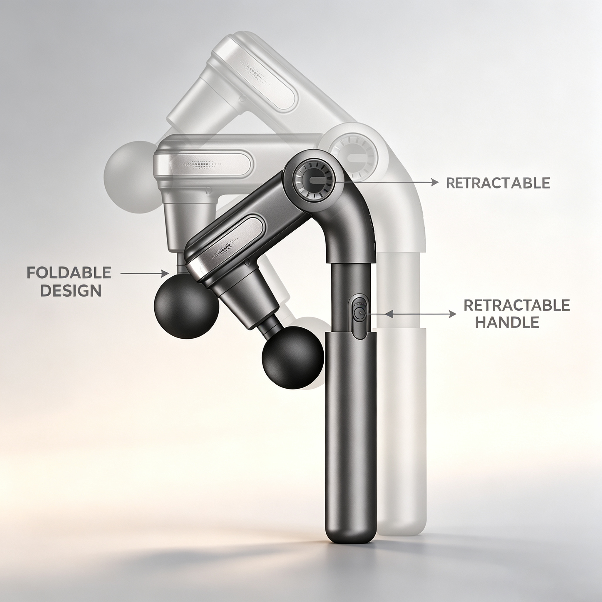 ZN-FM07 Foldable & Extendable Massage Gun - Curved & Stretched Deep Tissue