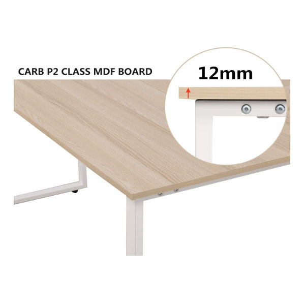 Metal and Wood L Shape Desk for Home Office Study Table in Modern Design
