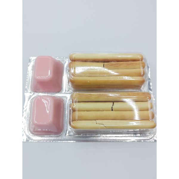 Strawberry Dipping Biscuits with Crisp Texture and Classic Sweet Taste Fruity Strawberry Dip Soya Bean Snacks