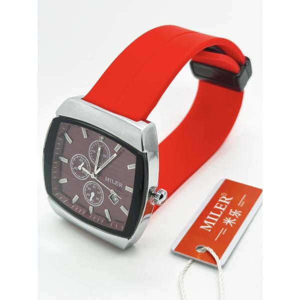 Water Resistant Men's Silicone Watches Quartz Movement Custom Logo