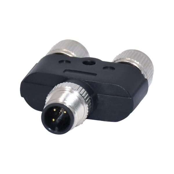 M12 Waterproof Y Slitter 3 4 5 8 12 Pins / Holes Female To Male Overmolded Cable