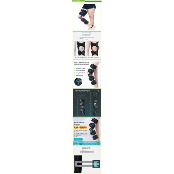 Class I Instrument Classification Adjustable Medical Hinged Knee Brace with Design