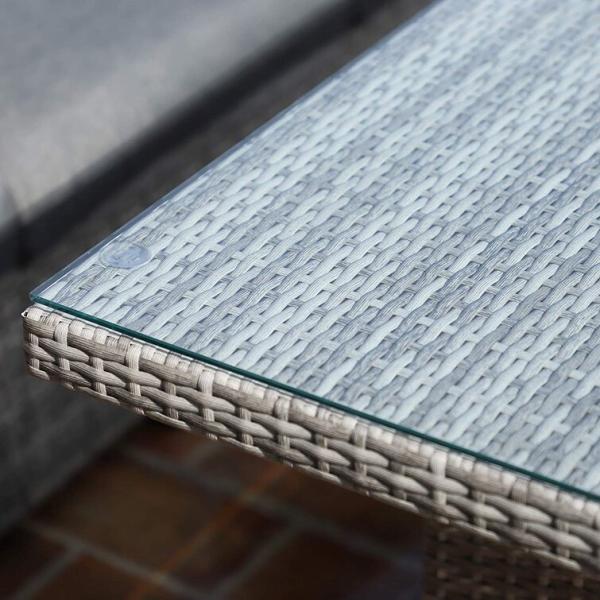 Leisure Outdoor AJUNION All Hand Woven Wicker Garden Furniture Set with Tempered Glass