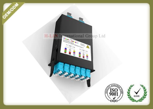 Black 24 Fiber Optic Distribution Box MPO / MTP OM3 LGX For LC Adapter