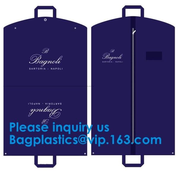 Vinyl Garment Suit Bag With Pocket,Printed Zipper Garment Clothing Fodable Bag,Side Zipper Clothes Cover Travel Storage