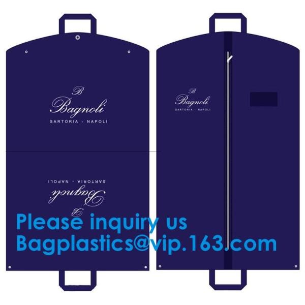 Vinyl Garment Suit Bag With Pocket,Printed Zipper Garment Clothing Fodable Bag,Side Zipper Clothes Cover Travel Storage