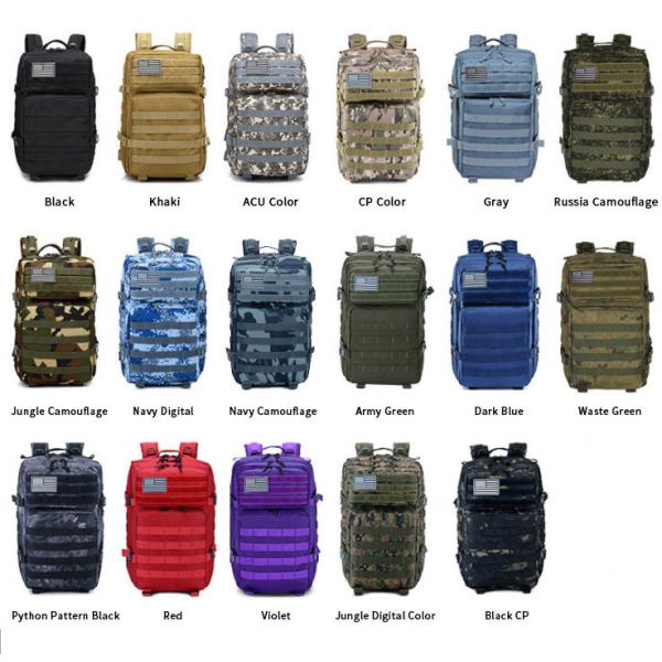 Red Polyester Tactical Travel Laptop Backpack  45L  Outdoor Military Backpack