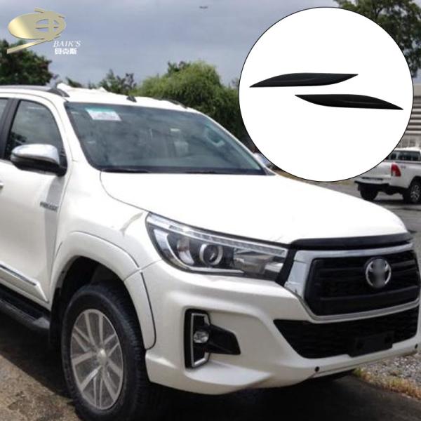 Matt Black Exterior Body Kits Hood Garnish Cover For Toyota Hilux Revo 2015 2016