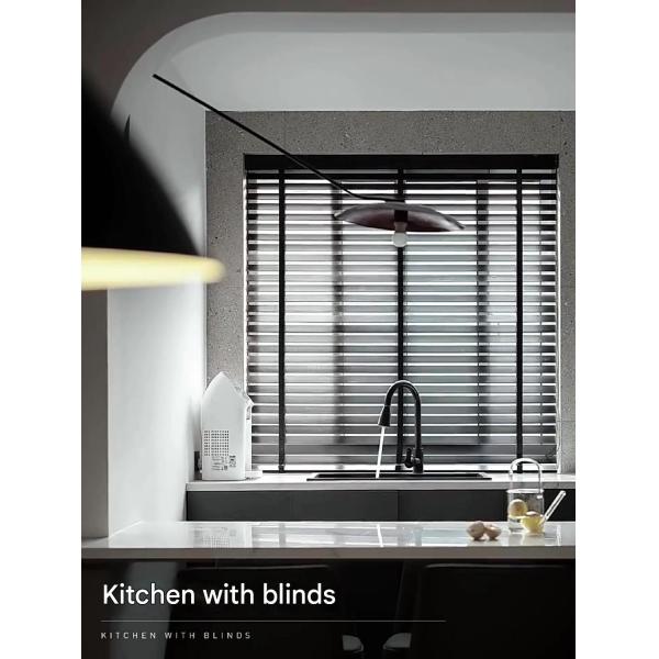 Contemporary Design Shutters for Office Living Room Study Electric Lift Black Solid Wood Blinds Light Curtains Shade