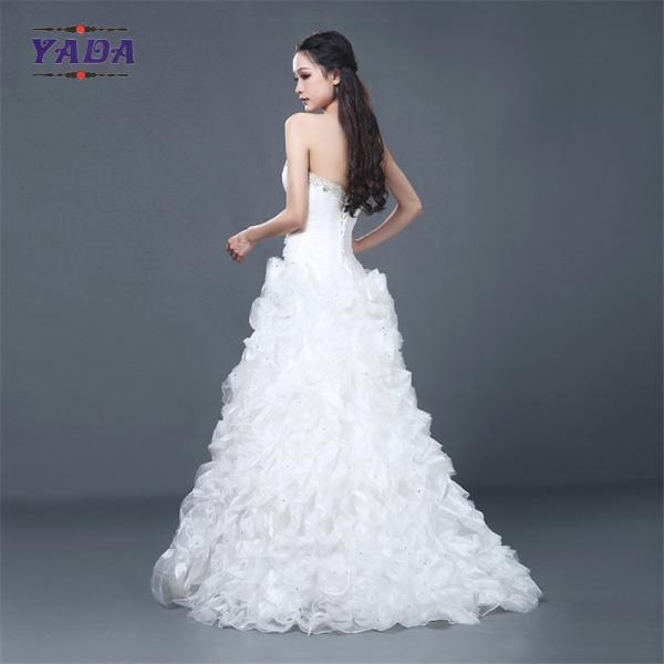 Новая модель простое элегантное ручное изготовление бусы с плеча платье продажа бальное платье свадебные платья