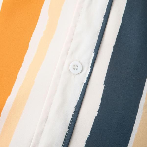 Настройка логотипа Вертикальные полосатые рубашки для мужчин в вискозе/полиэстре/спандекс