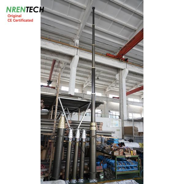 12m Non-Lockable Pneumatic Telescopic Mast 150kg payload For Mobile Telecommunication Antenna Tower