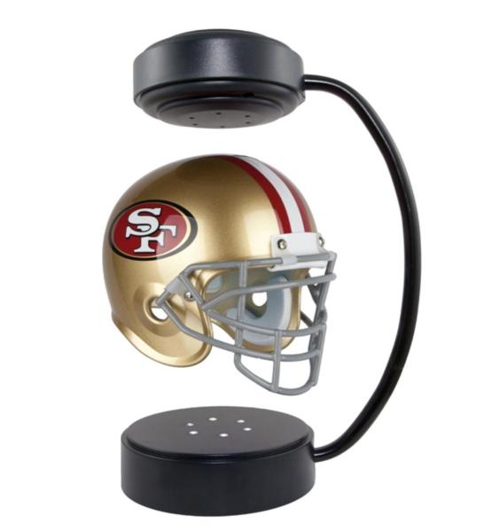 factory wholesale magnetic levitation floating hover helmet display racks with led light