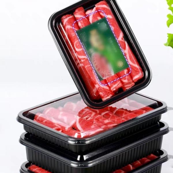Food Grade Disposable Meat Plastic Tray 500g Blister Customizable With Lid