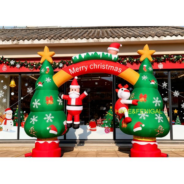 Customizable Christmas Inflatable Arch 6 Meters High For Shop Front Decor