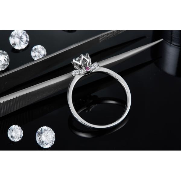 Unique Flower Style White Gold Plated Ring Custom Moissanite Ring Engagement Women Jewelry