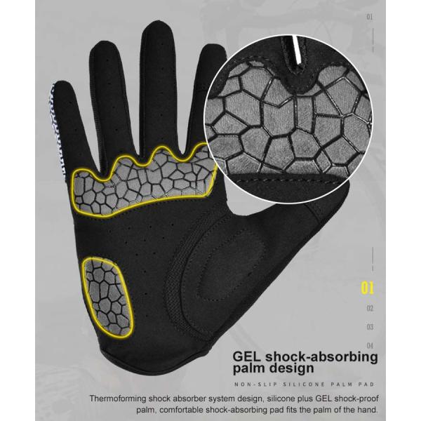 Customizable Pattern Full Finger Cycling Motor Cycle Gloves Breathable and Shockproof