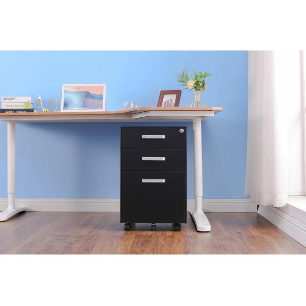 Metal Office Furniture 3 Drawer Mobile Pedestal Cabinet 3 Layer
