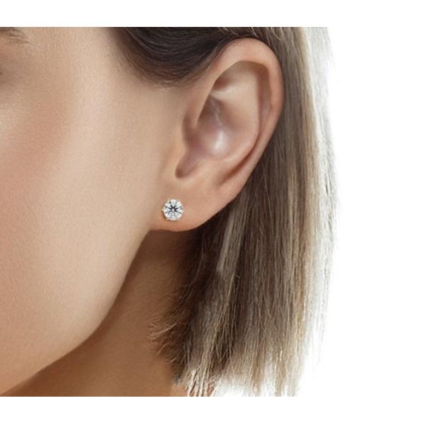 Six Claw White CZ Stud Earrings 925 Sterling Silver 18K Cubic Zirconia Stud Earrings