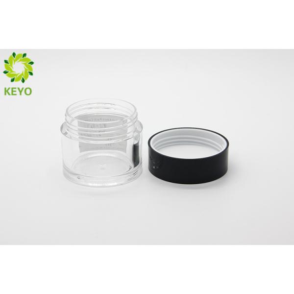 50g Clear Thick Wall Face Mask Jar PETG Plastic Made With Black Screw Cap