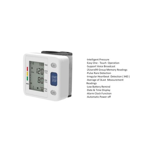 Easy Shuttle Operation Digital Blood Pressure Monitor with Intelligent Pressurization