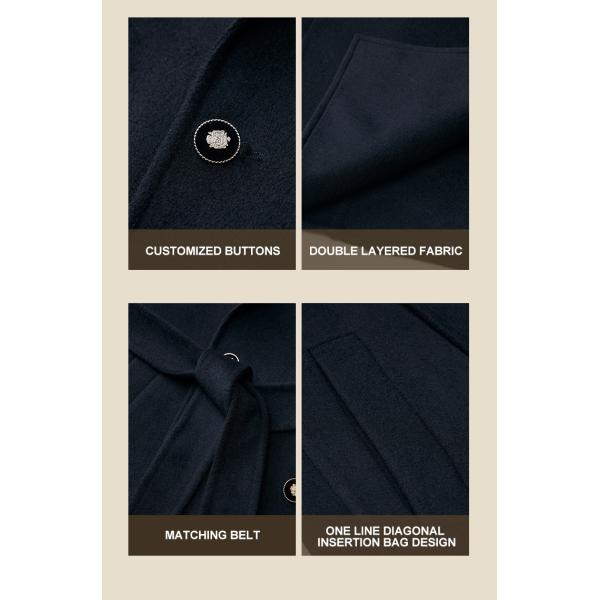 Морской синий мужской длинный шерстяной ветровой куртка пальто для бизнеса стройный и красивый взгляд