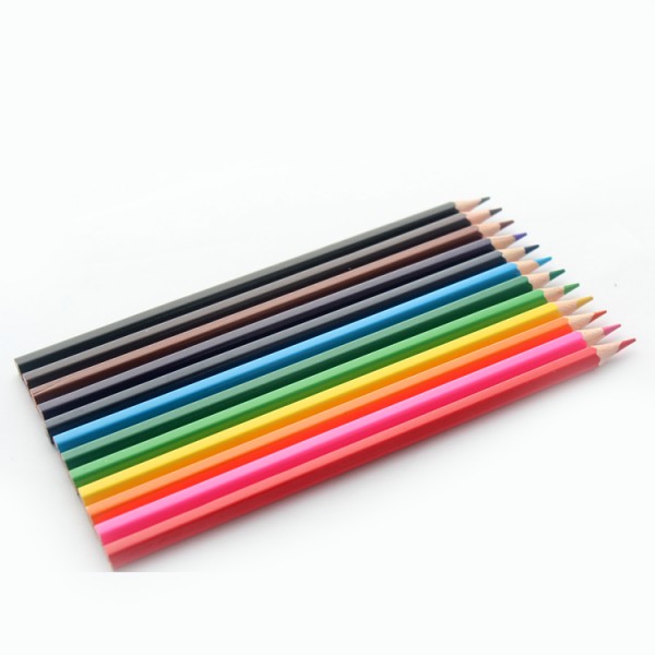 Hot Selling 12pcs 7 Inch Soft Red Wood Colour Pencil Set 3mm Lead Color Pencils