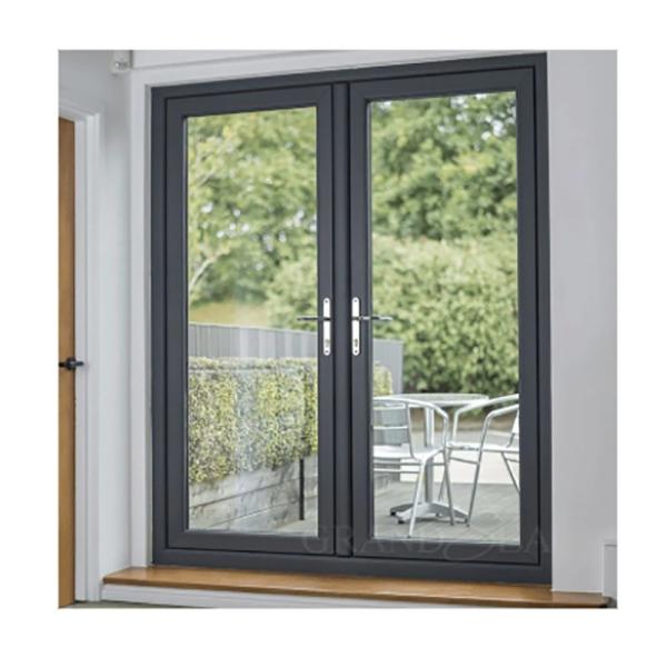 Skate Household Thermal Break Double Glazing Aluminum Casement Doors With Black Frame