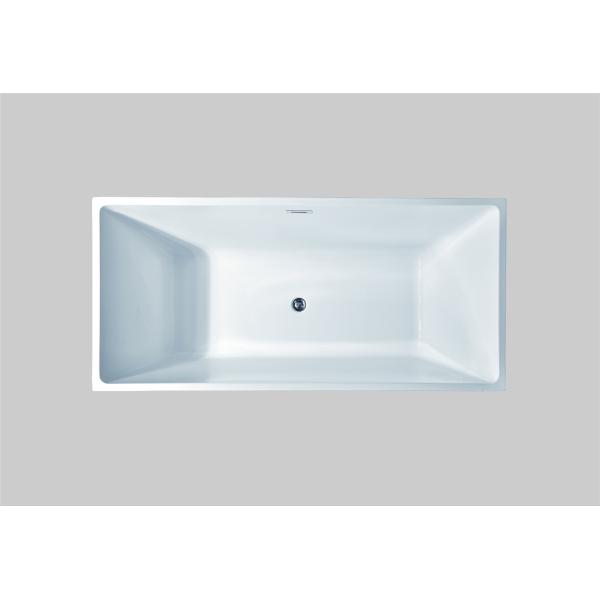 Luxury Acrylic Rectangular Freestanding Tub Soaking Whirlpool Modern 110 lbs