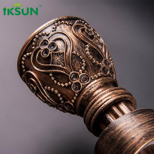 Dark Gold Double Window Curtain Rod 28mm Retro Luxury Style OEM