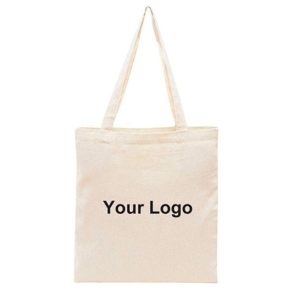 Sustainable Eco Friendly Custom Logo Shopping Handbag Eco-Friendly Reusable Groceries Tote 100% Natural Organic Cotton Canvas Bag