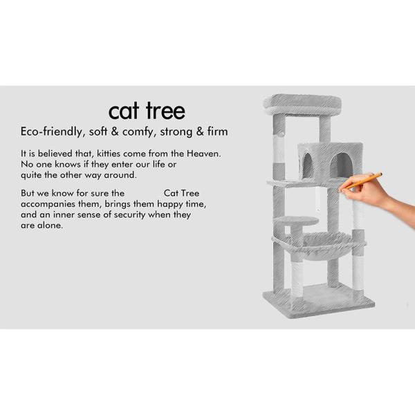 Multi Color Optional Cat Tree Integrated Sisal Comfortable Durable Tall Cat Activity Scratcher Tree