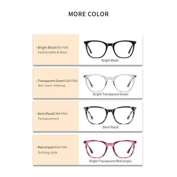 Handmade стекла металла ацетата обрамляют свет Unisex квадрата анти- голубой