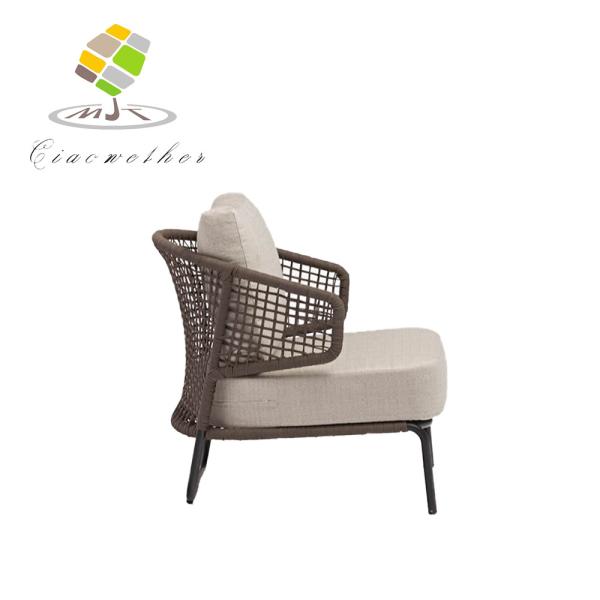 Design moderne de luxe canapé d'aluminium extérieur fauteuil de jardin en rotin
