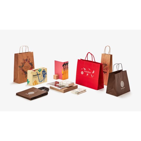 4C 6C Offset Printing Garment Paper Bags Dazzling Red Paper Gift Bags With Handles