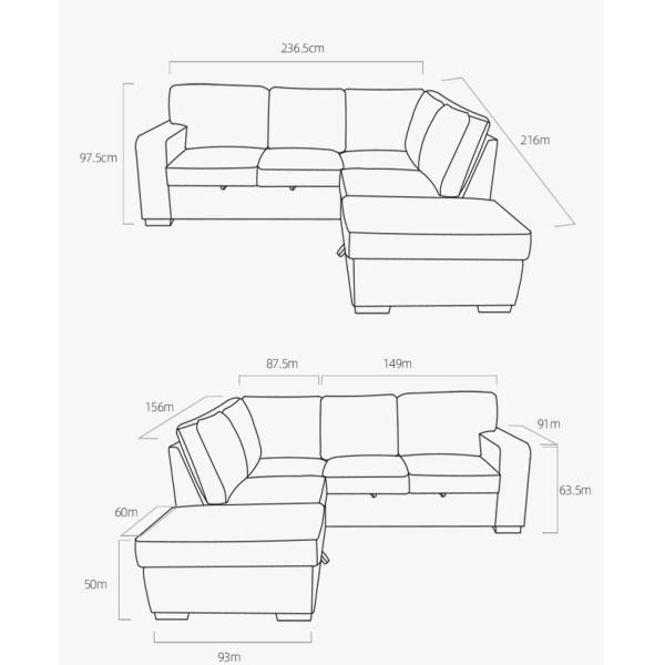 OEM/ODM Newest design sofa cover set L shaped fabric sofa Sleeper corner Pull out sleeping sofa bed