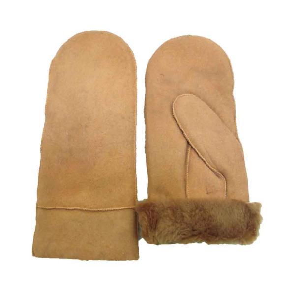 Customized Pig Leather Gloves , Anti Cold Leather Mittens With Wool Liners
