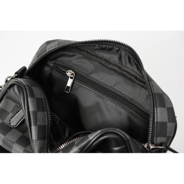 Men's Casual Checkered Messenger Bag Waterproof Dacron Lining and Fashionable Design