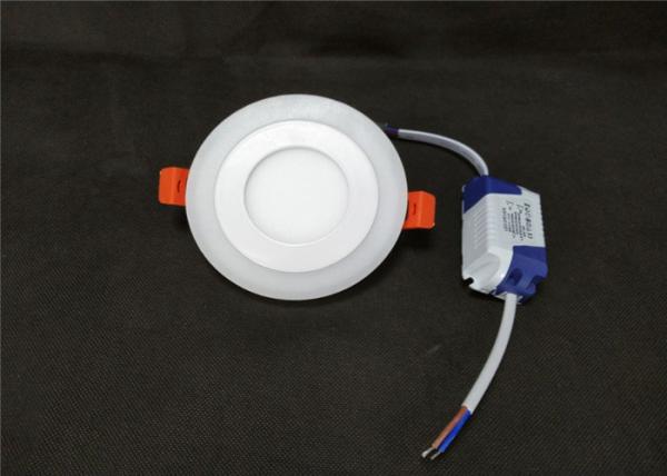 2 In 1 Two - Color Concealed Round Slim LED Panel Light 6 Watt For Meeting Room / Showroom