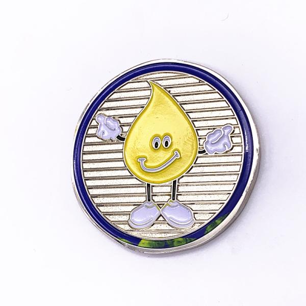 3D Logo Silver Metal Stamping Soft Enamel Coin , Custom Military Coins