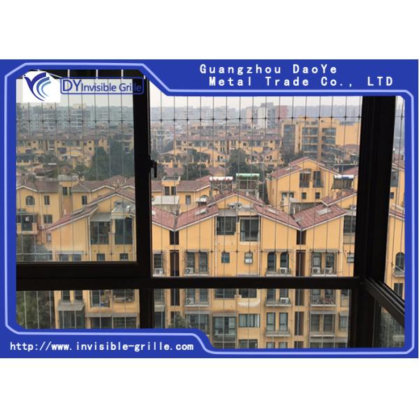 Алюминий обрамляет кабель покрытый нейлоном 3.0mm нержавеющей стали обеспечивает гриль окна невидимый