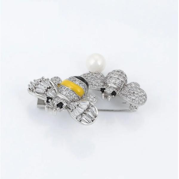 Потрясающая красочная эмалированная пчелиная брошка кристаллический рифма Бэмбл Би лапель пин