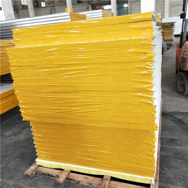0.326-0.476mm rock wool prefab house sandwich panels 2200x1150x50mm for worker camp