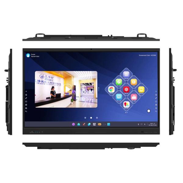 65 75 86 дюймов ELDA Google сертифицированный AC 100 240 V светодиодный сенсорный экран с USB HDMI TYPE-C порт для офиса образования