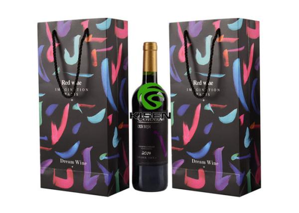Wine Vertical Retail Shop Bags For Carrying Gift With Rope Handle Multi Colors
